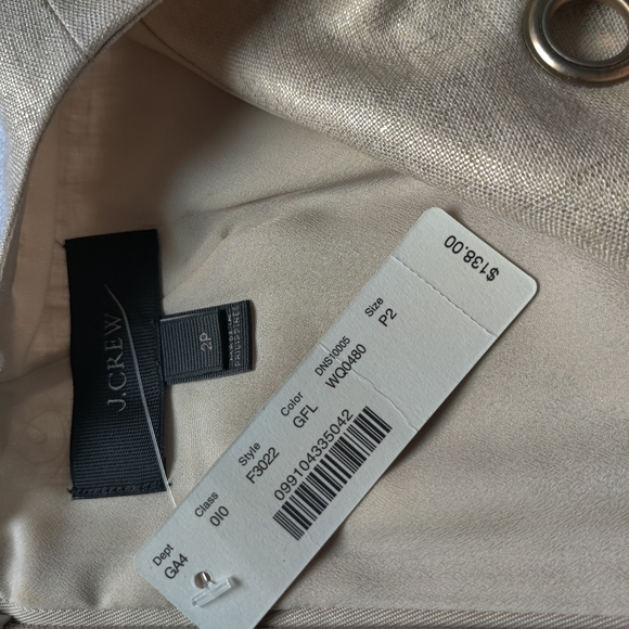 *JCREW* shimmery gold linen shift dress with grommets - Picture 6 of 10